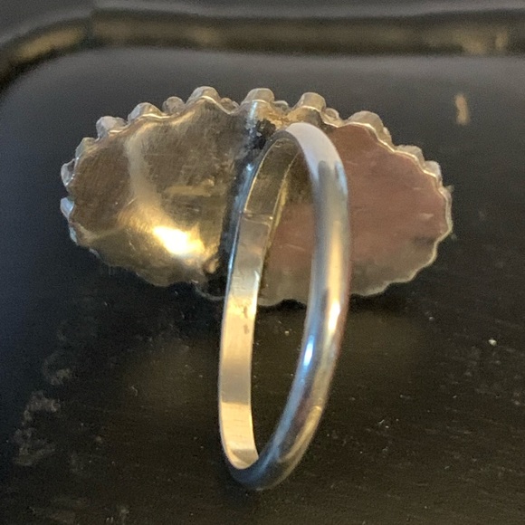 Zuni Petite Point Sterling Silver & Turquoise Ring Size 6 Sleeping Beauty. - Picture 2 of 11